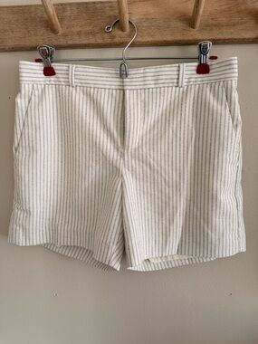 Banana Republic Cream Pinstripe Shorts